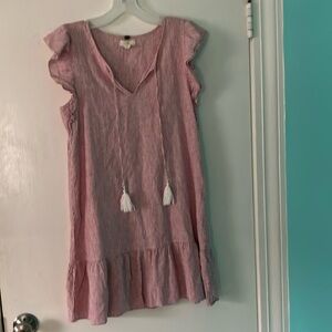 Cupio pin stripe ruffle dress S